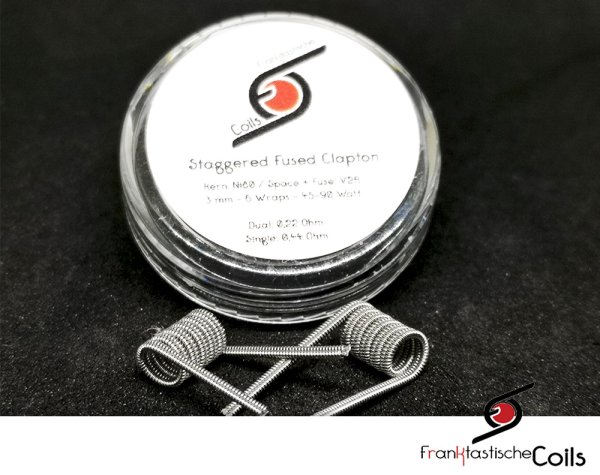 Fused Staggered Clapton NiChr80 Kerne 0,22 Ohm Dual- by Franktastische Coils