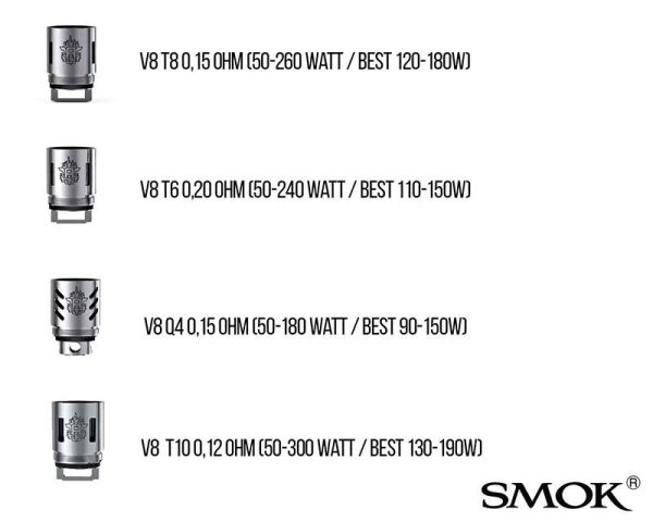 Smok Tech TFV8 T6 / T8 / T10/ Q4 Verdampferköpfe